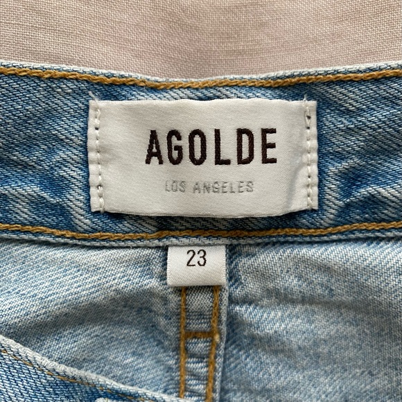 AGOLDE RILEY HIGH FISE CROP JEANS in SHATTERED size 23 - Picture 2 of 3